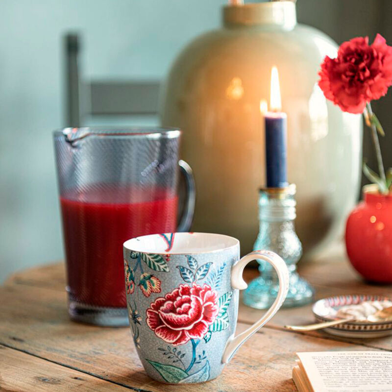 PIP Studio Flower Festival krus 35 cl 2-pakning, blå