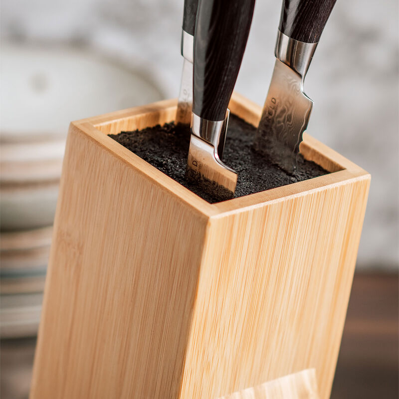 Universellt knivblock bambuträ