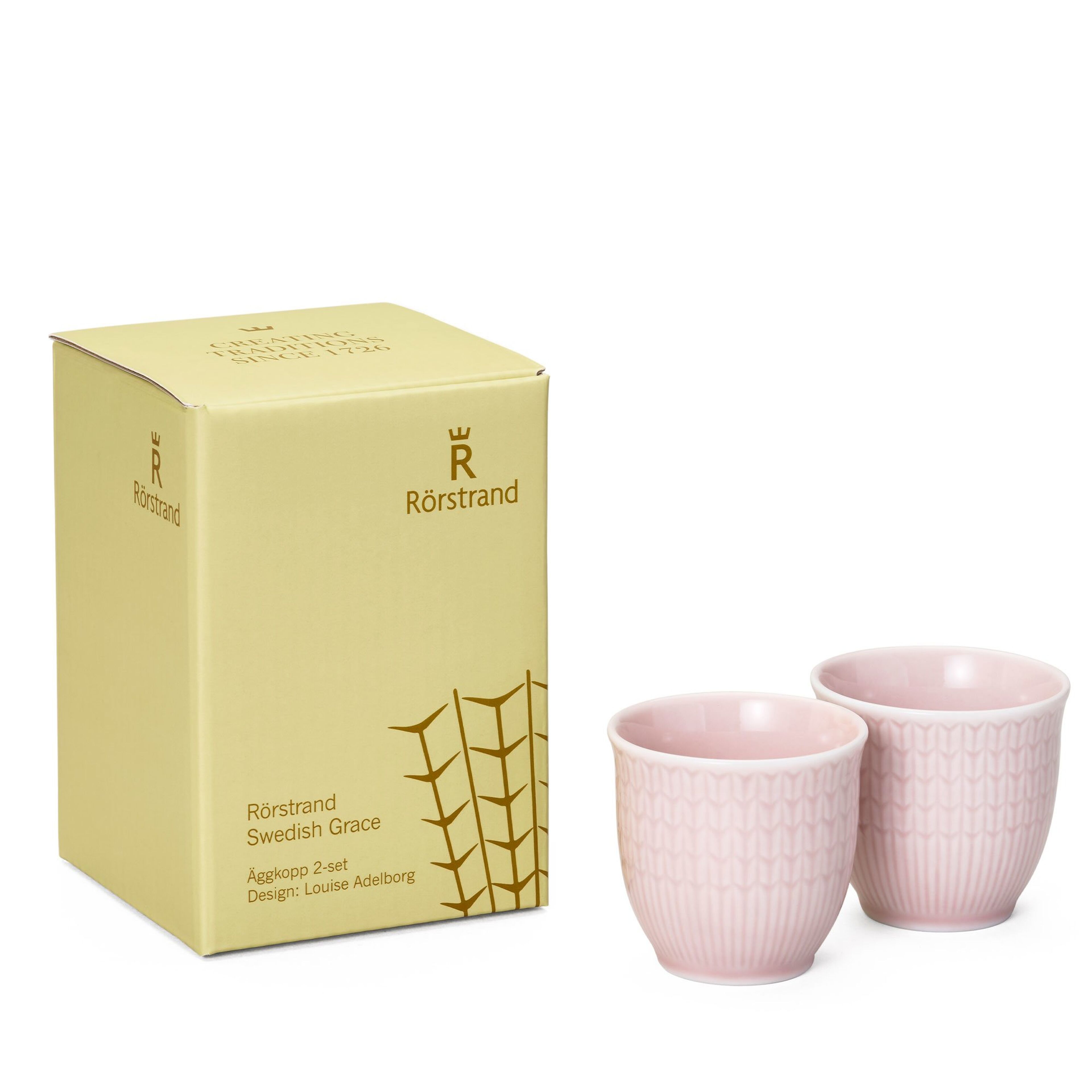 Swedish Grace äggkopp 2 st, ros
