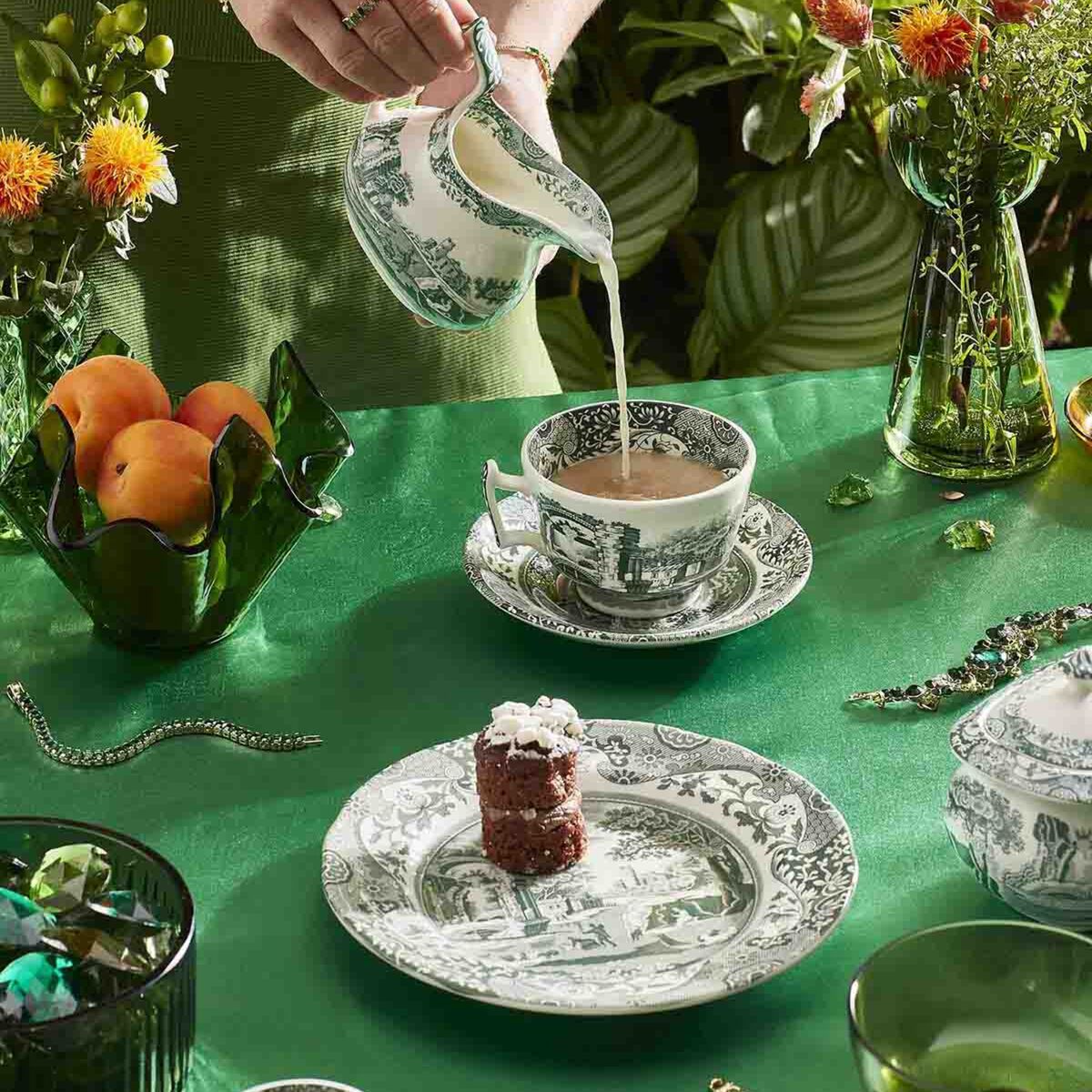 Heritage Green Italian melkekanne 22 cl, grønn/hvit