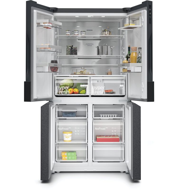 KF96NAXEA iQ300 frittstående kjøle-/fryseskap 183x90 cm, black steel