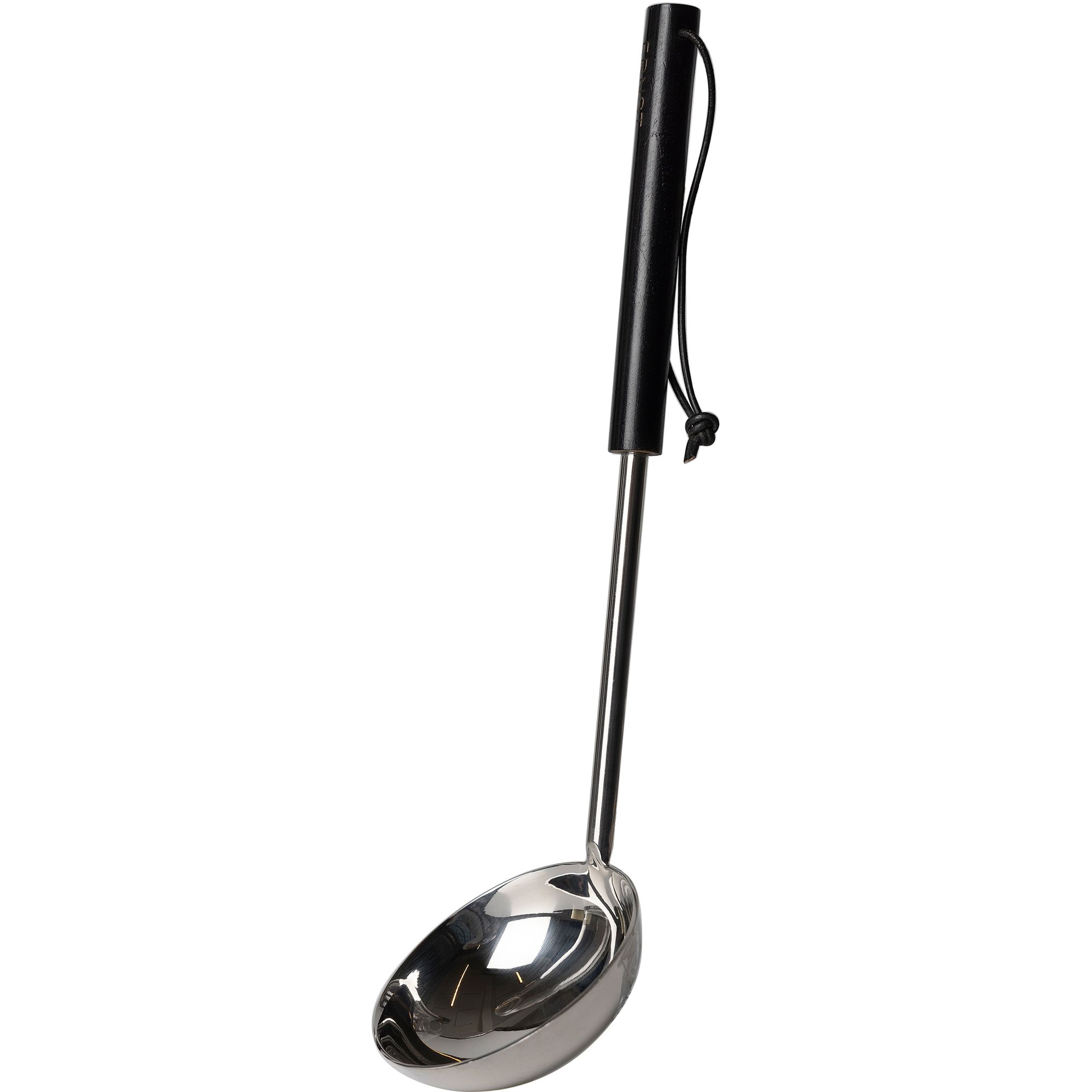 Soppslev, metall, svart