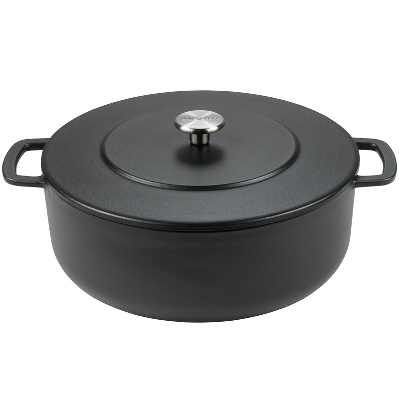Støbejernsgryde emaljeret, sort, 28 cm.
