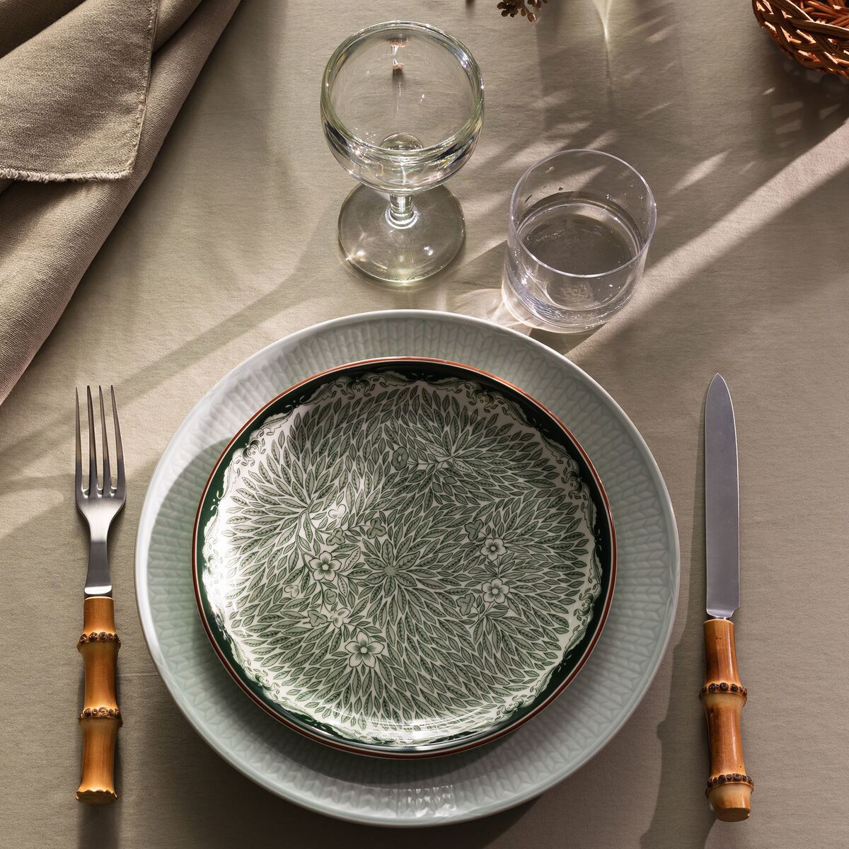 Ostindia Floris tallerken 20 cm, grøn