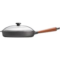 Traktörpanna 28 cm Trähandtag och glaslock