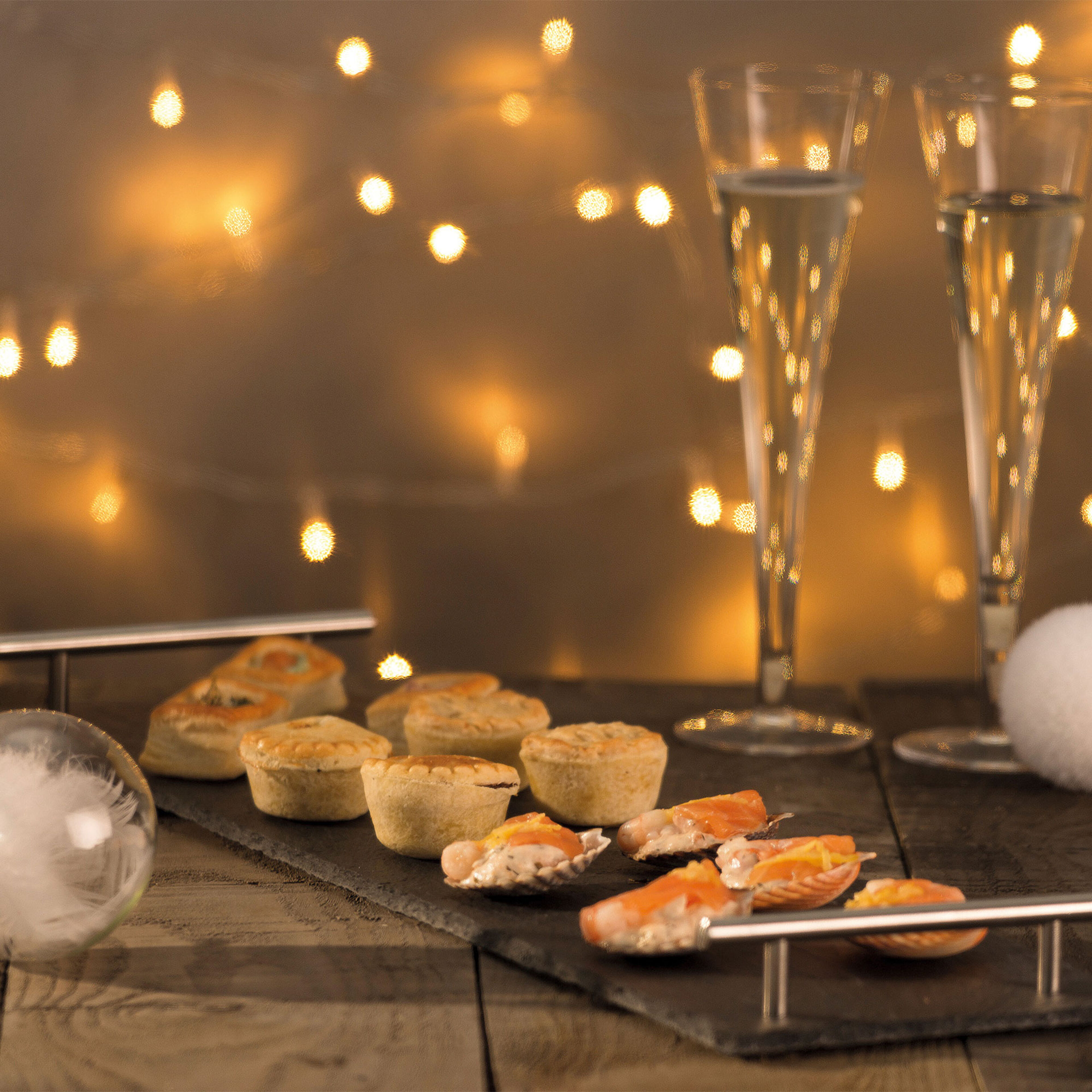 Serveringsfat med handtagSkiffer 60x15 cm