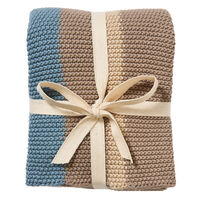 Køkkenhåndklæde 50 x 80 cm, beige/blå