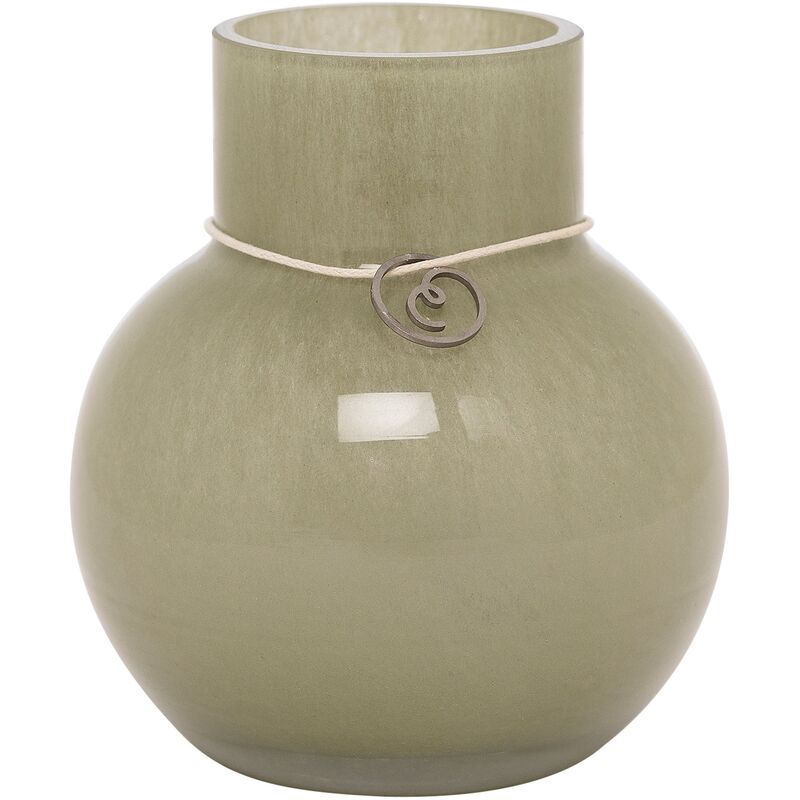 Glasvase rund 10 cm, Ø9, grøn