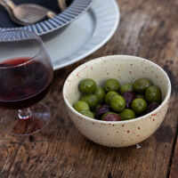 Ditte skål, beige/bordeaux