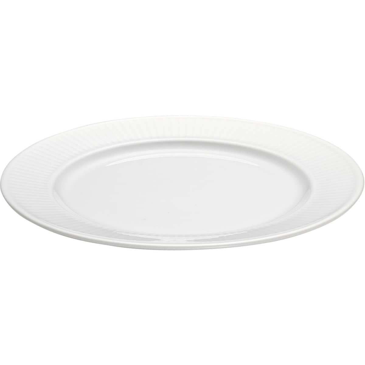 Hvit Plissé tallerken, Ø 20 cm.