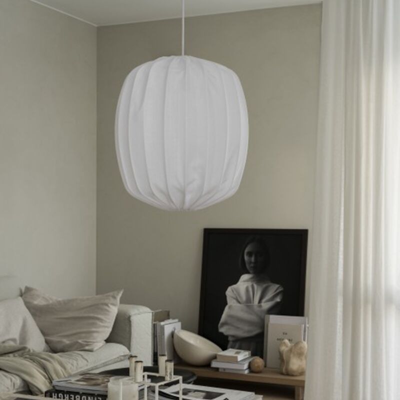 Prisma loftslampe i hør 45 cm, hvid