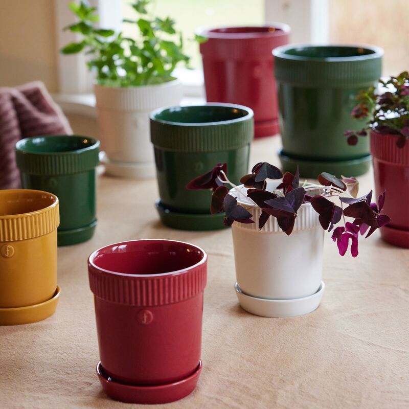 Elise kruka med fat, 14 cm