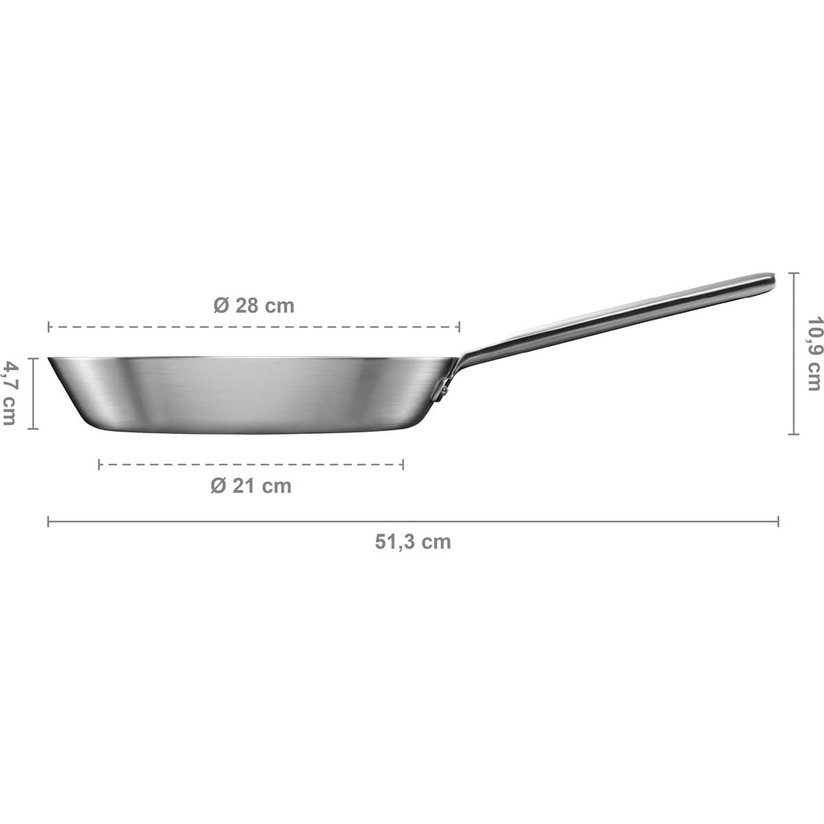 Norden stegepande uden belægning 28 cm, rustfrit stål