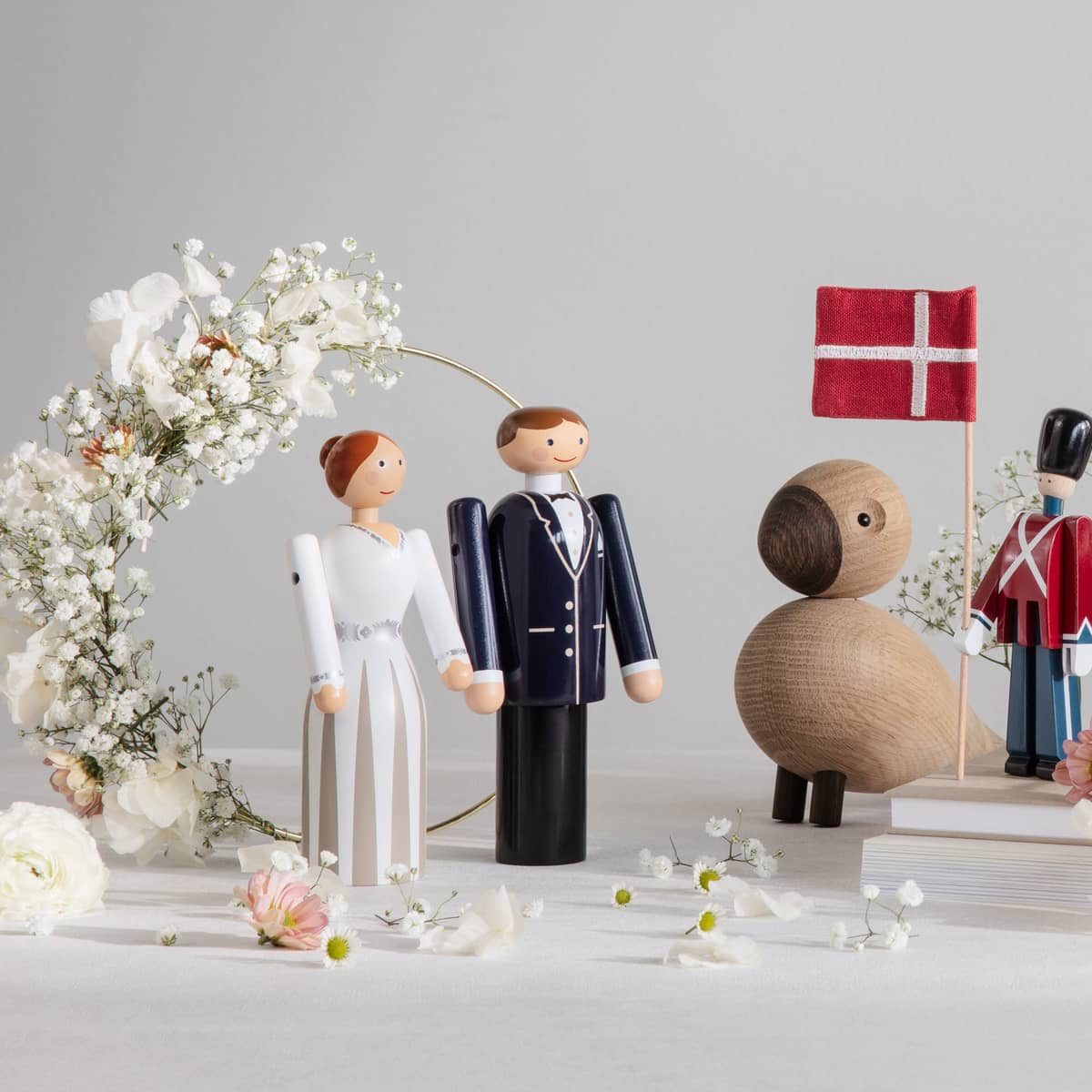 Brudgum, blå/svart/vit