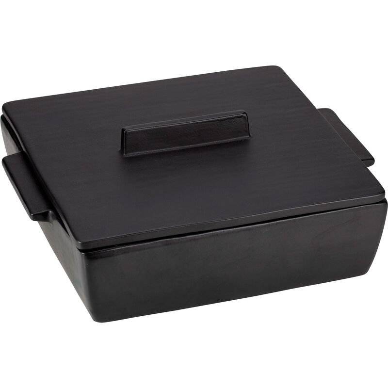 Ildfast form med lokk 27 x 24 x 10 cm, mattsvart