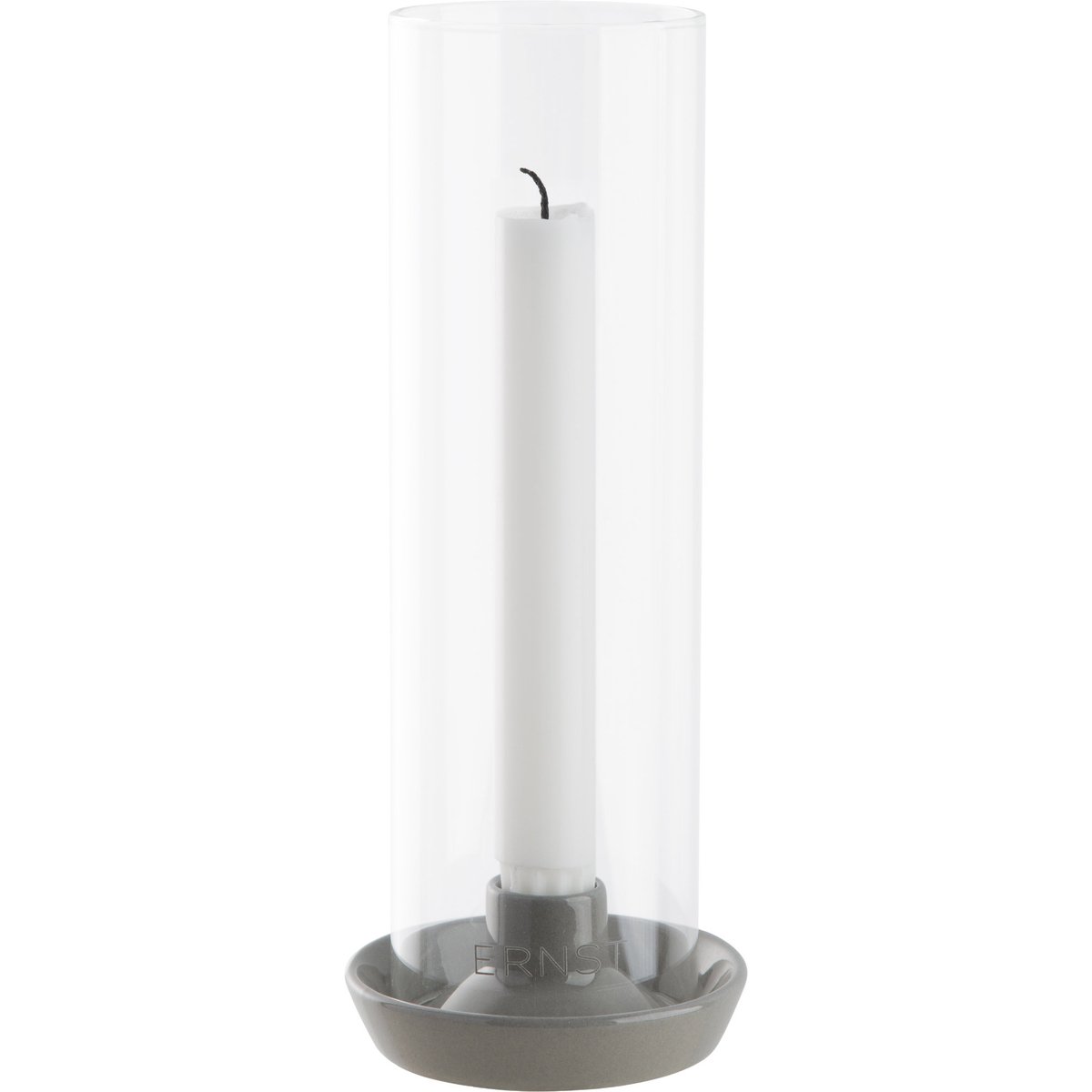 Ljusstake med Glas Ljusgrå