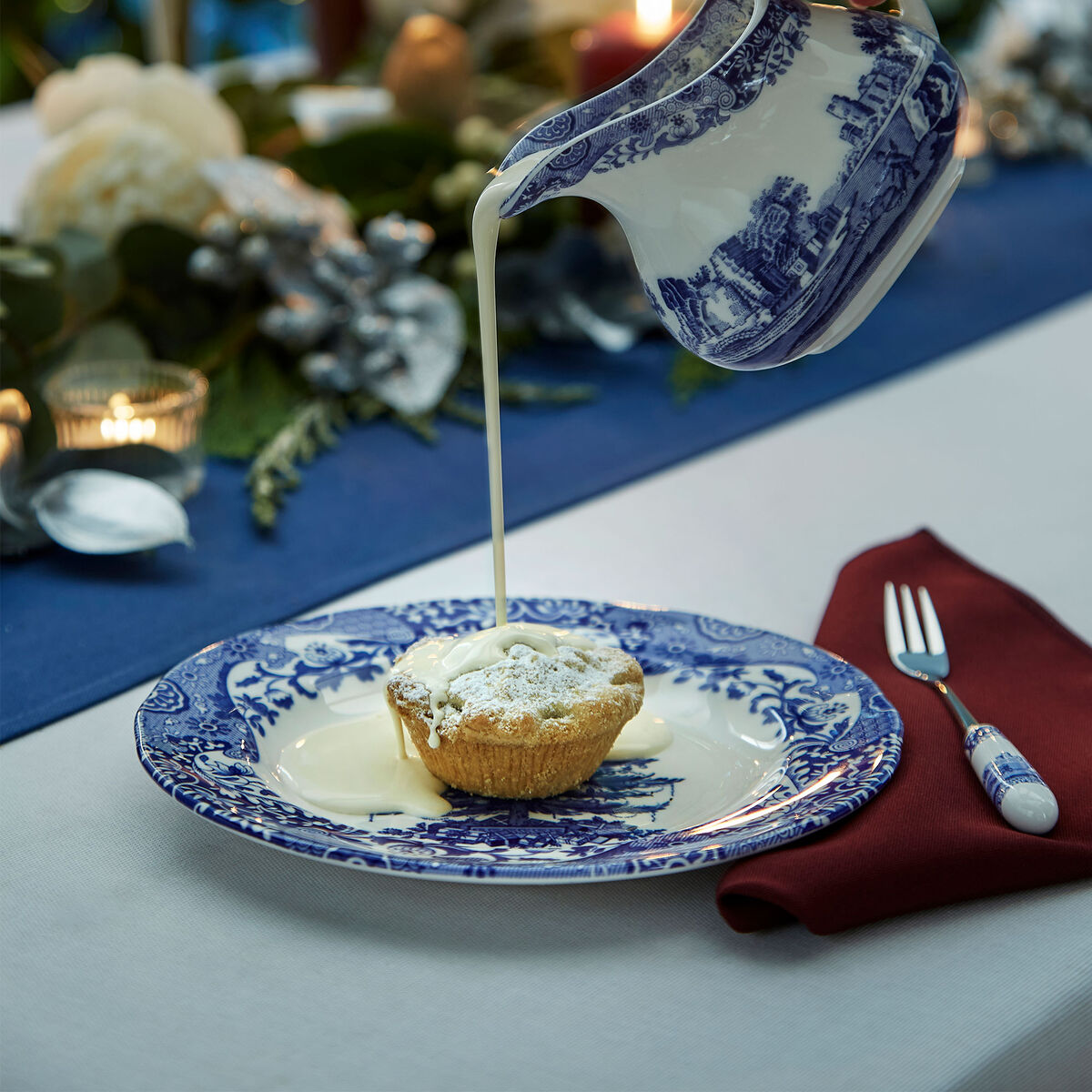 Spode Blue Italian Christmas Tree Tallrik 20 cm