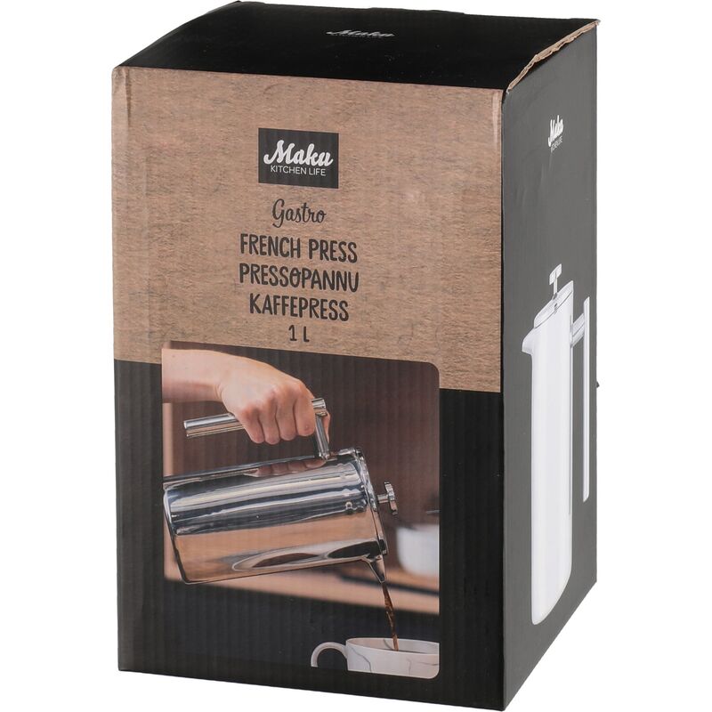 Gastro kaffepress 1 liter, rostfritt stål
