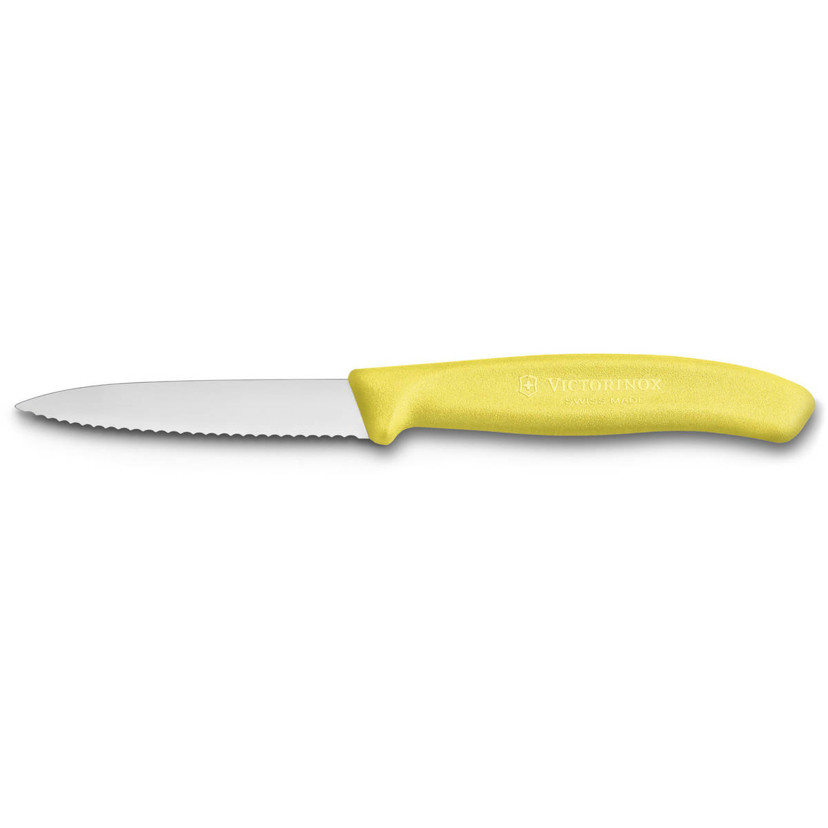 Suosittu vihannesveitsi nailonkahvalla, 8 cm, keltainen