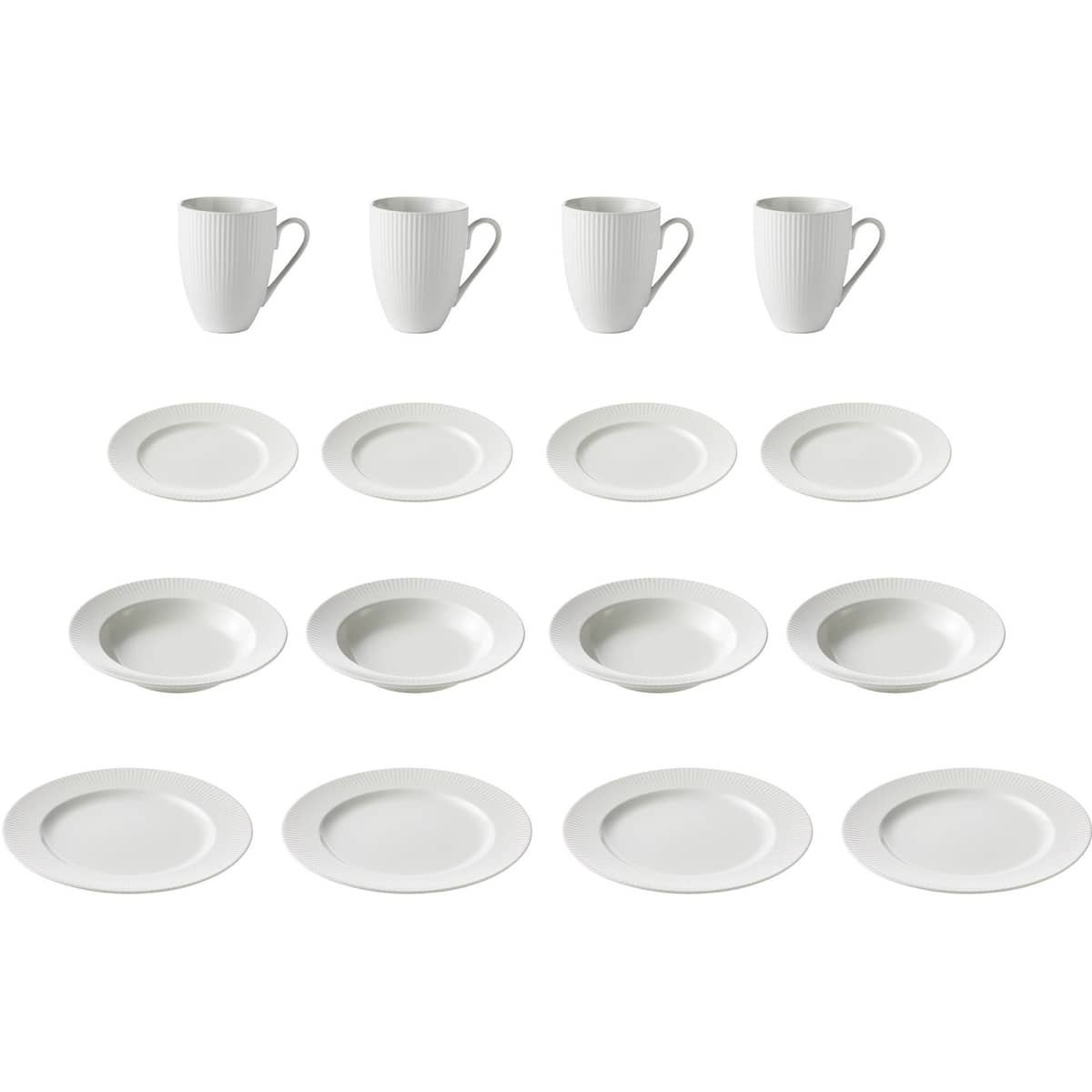 Groovy tallriksset 16 delar vit