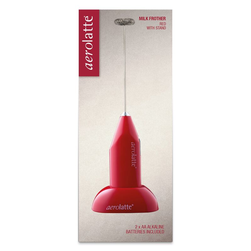 Mjölkskummare med hållare, röd