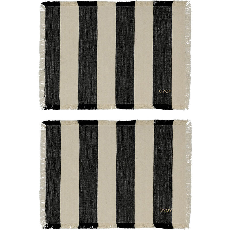 Toppu dækkeserviet, sort, 2 stk.