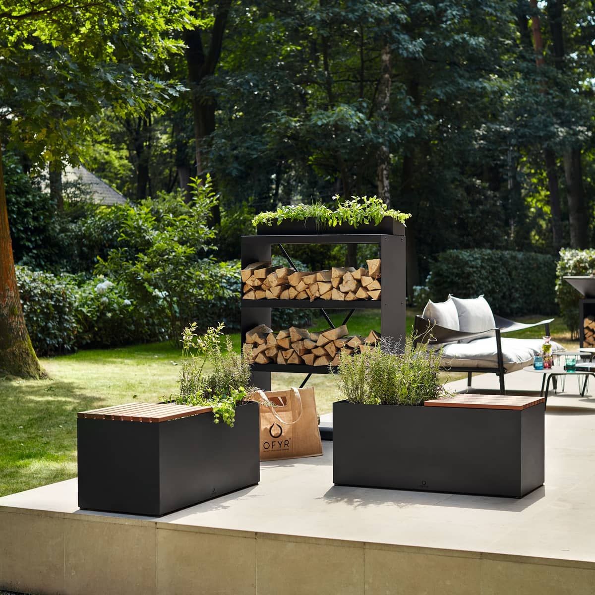 Herb Garden Bench Black
