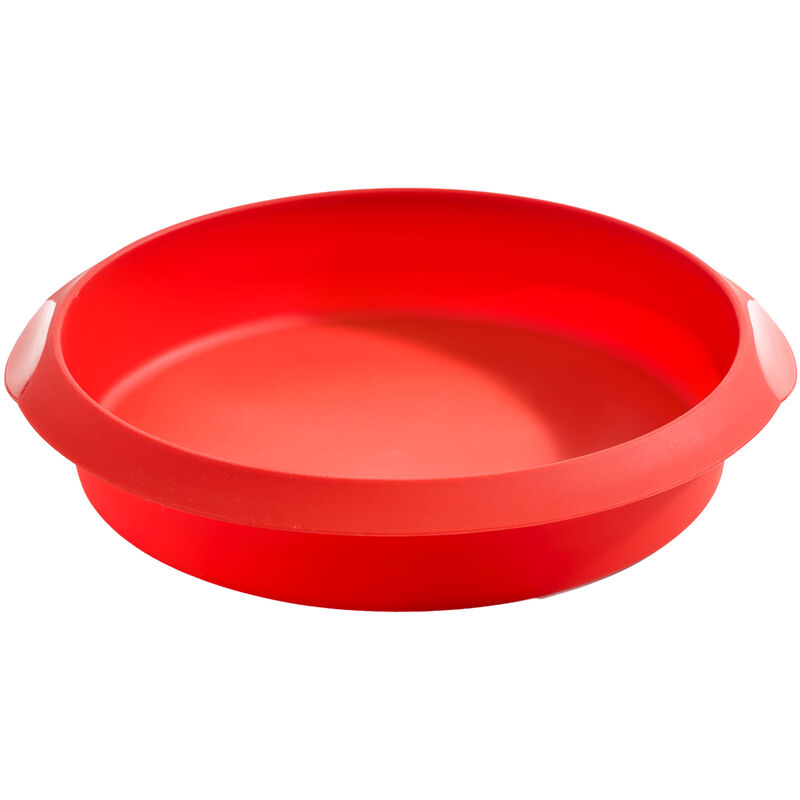 Rund kakform i silikon 24 cm, röd