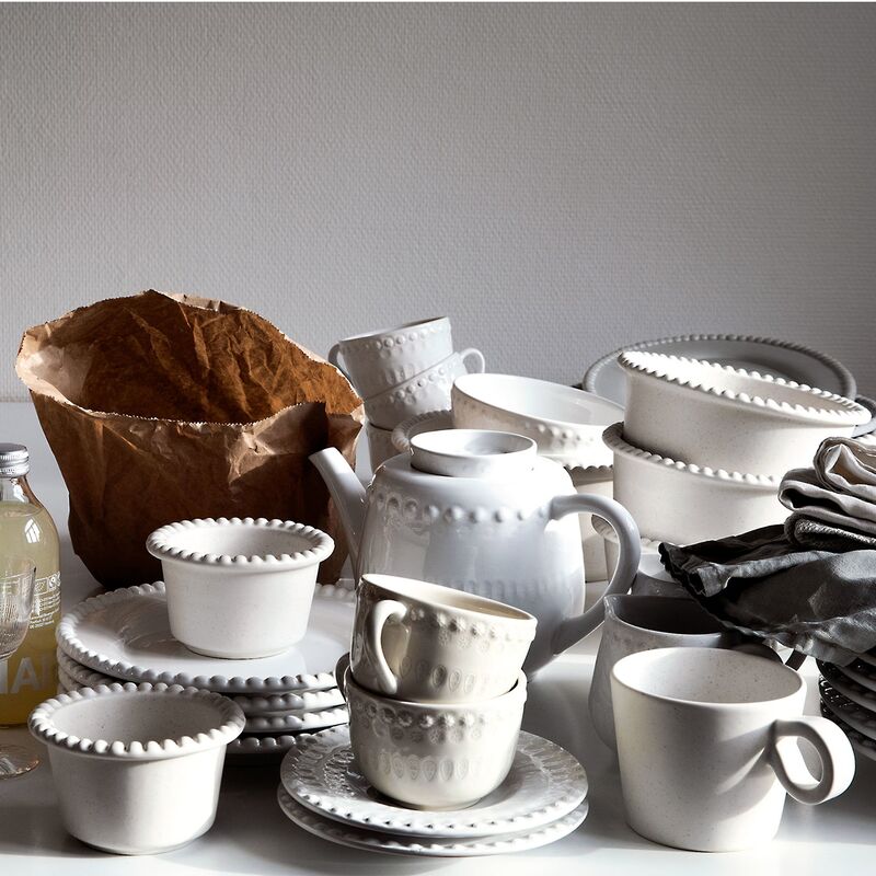 Daria tallerken 22 cm. 2 stk., cotton white shiny