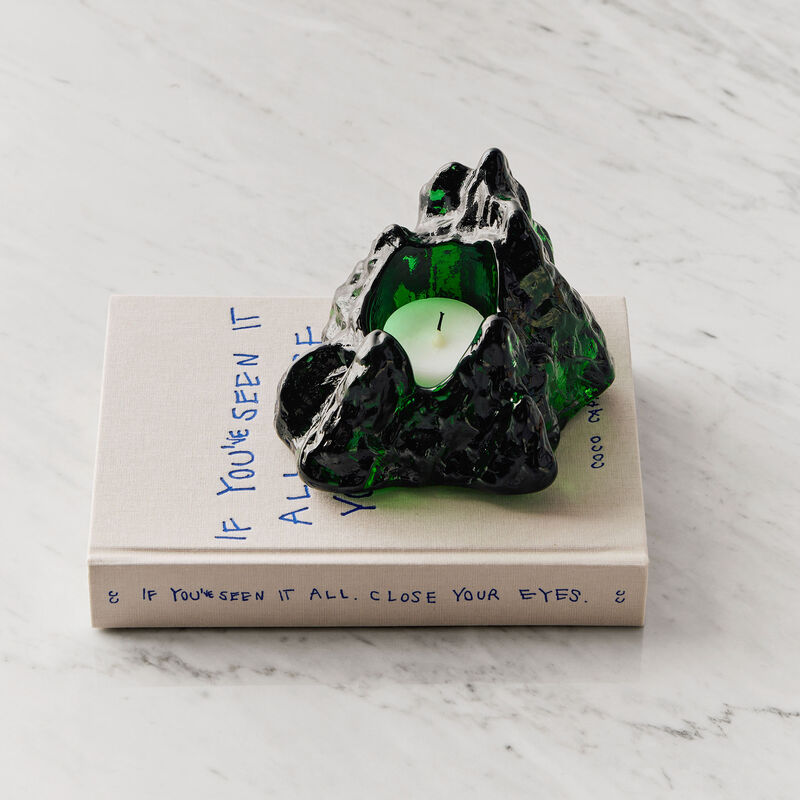 Kosta Boda The Rock lyslykt 91 mm, smaragdgrønn