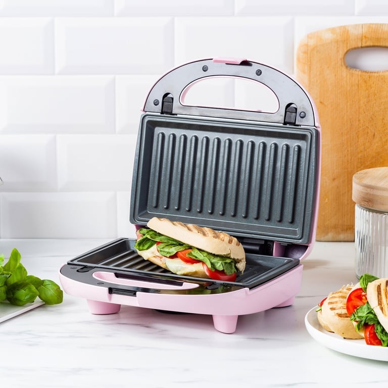 3-i-1 sandwichgrill/vaffeljern, pink