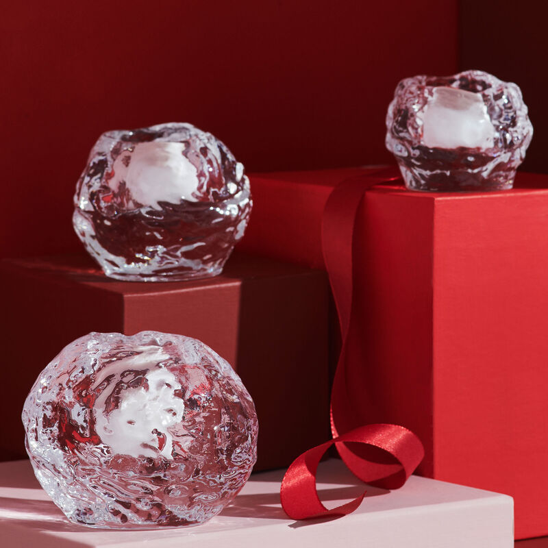 Snebold fyrfadsstage 3 stk., klar