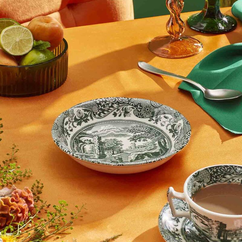 Heritage Green Italian skål 15 cm, grön/vit