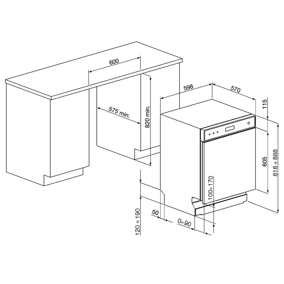 LSP324BQX oppvaskmaskin 60 cm, rustfritt stål