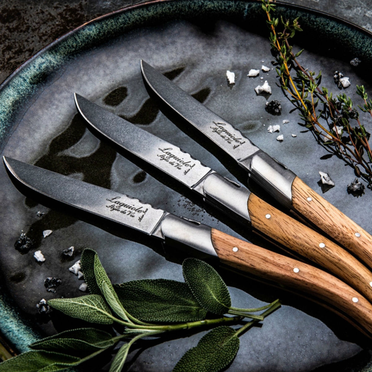 Laguiole Grillknive 6-pack, egetræ