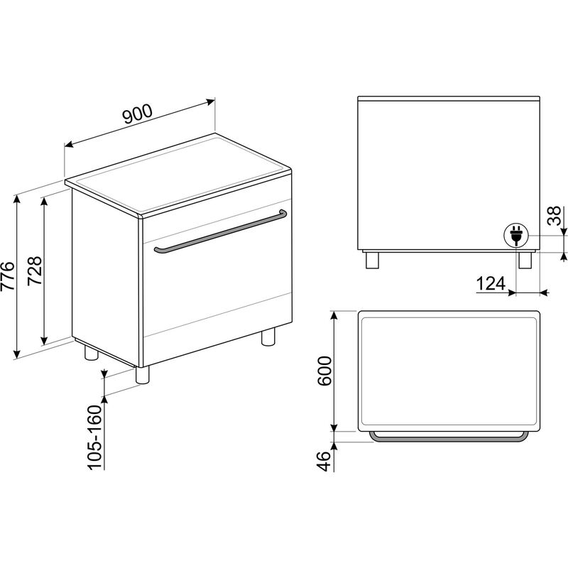 Induktionsspis 115 liter, rostfritt stål