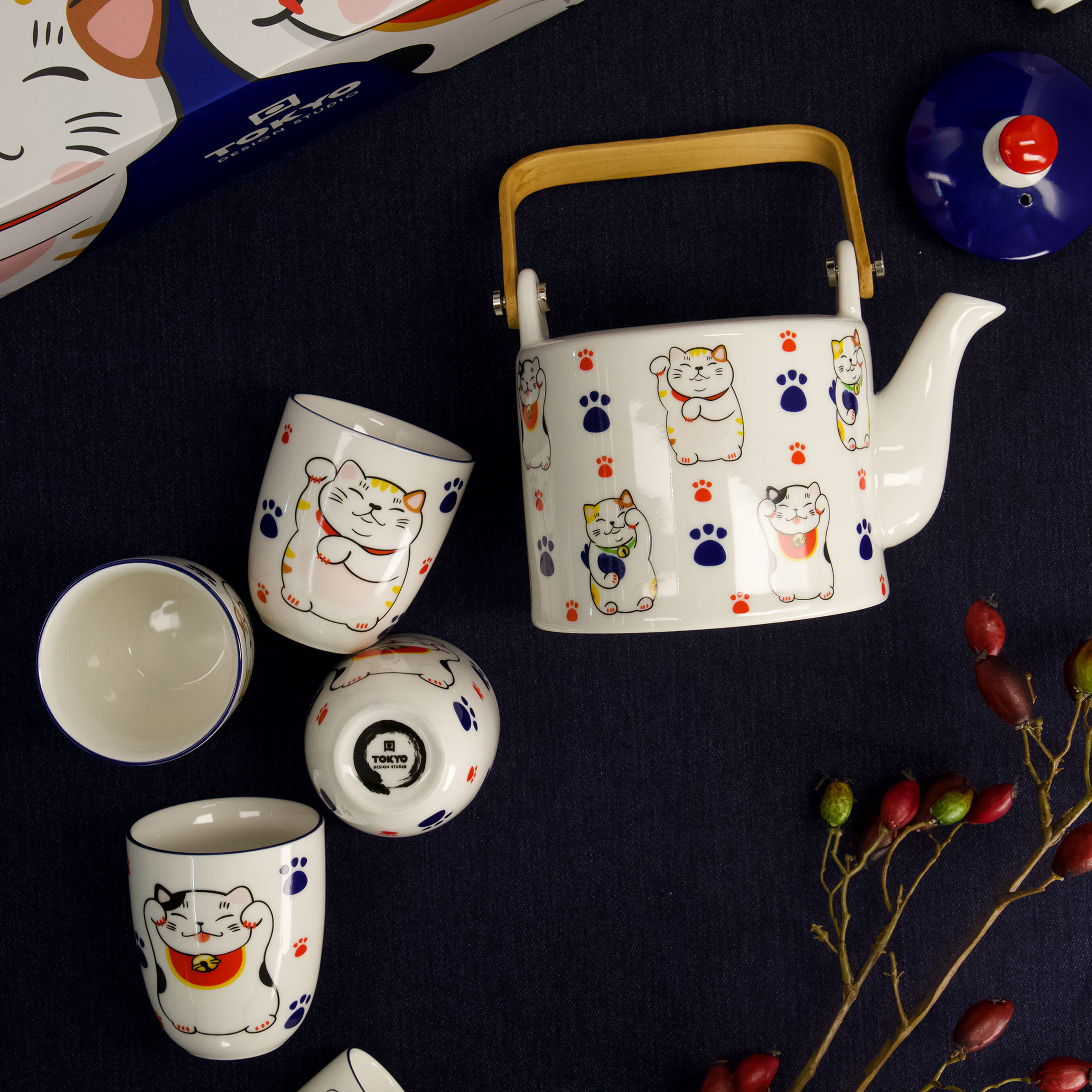 Kawaii Lucky Cat tekanne 800 ml