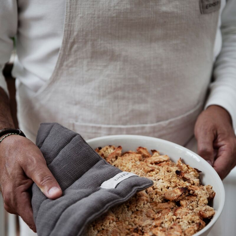 Förkläde hög modell brun