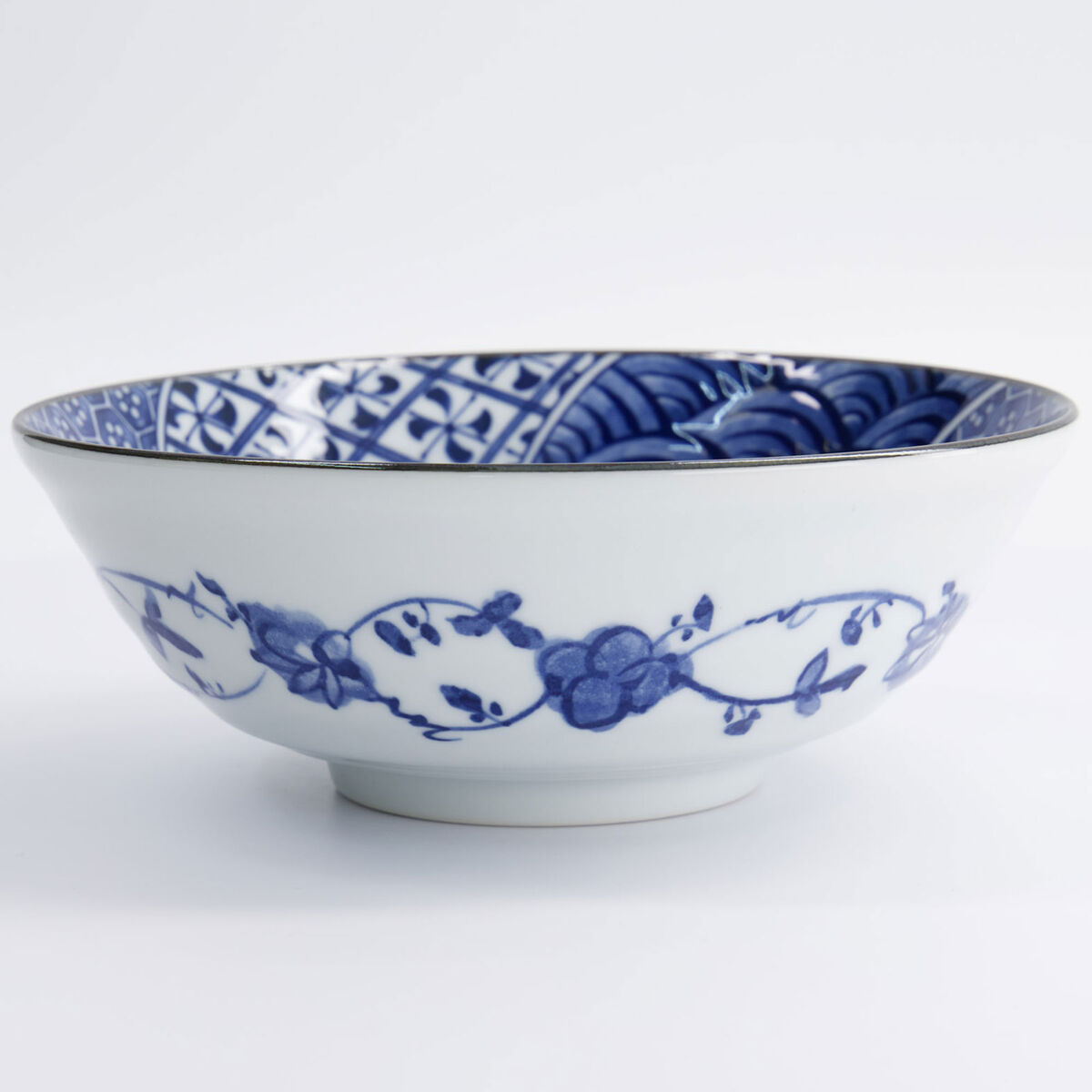 Tokyo Design Studio Natsu Shozui Ramen skål 1000 ml, blå/hvid