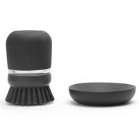 SinkSide opvaskebørste med sæbedispenser, mørkegrå