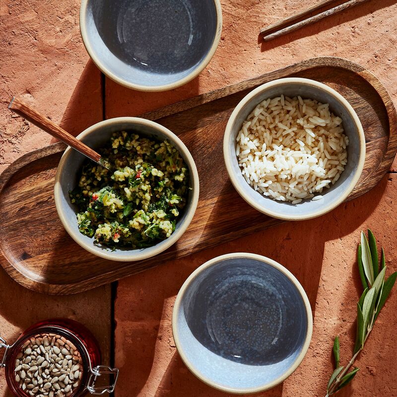 Minerals skål Ø11 cm, aquamarine, 4 stk.