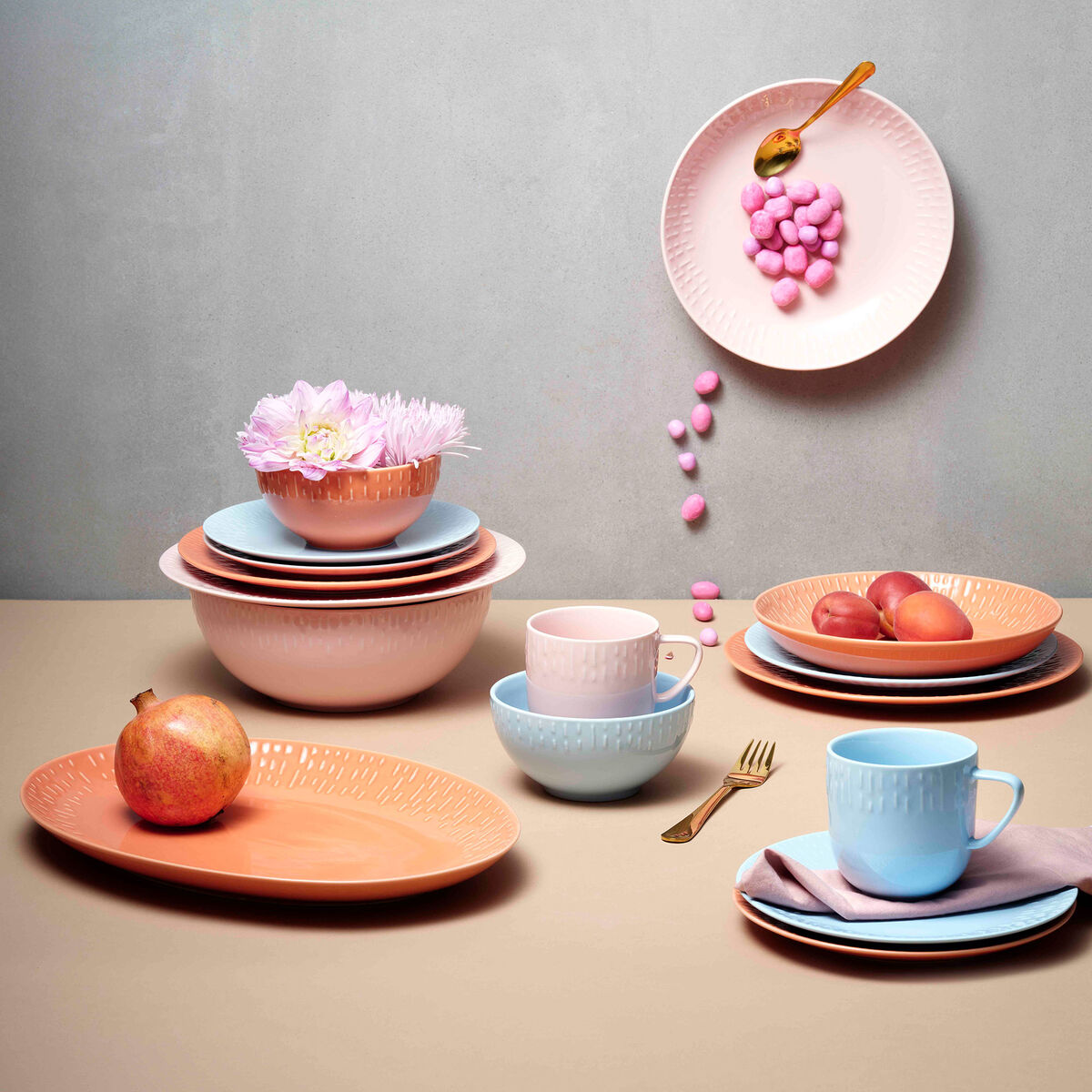 Confetti pastatallerken 23 cm, apricot