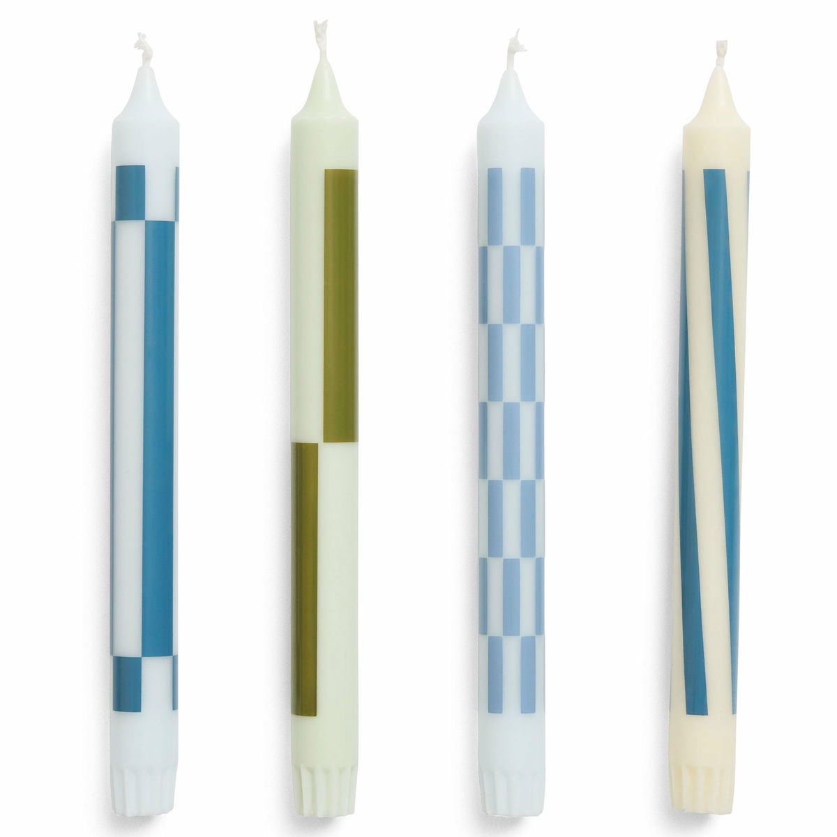 Pattern lys, light green/blue, 4 stk.