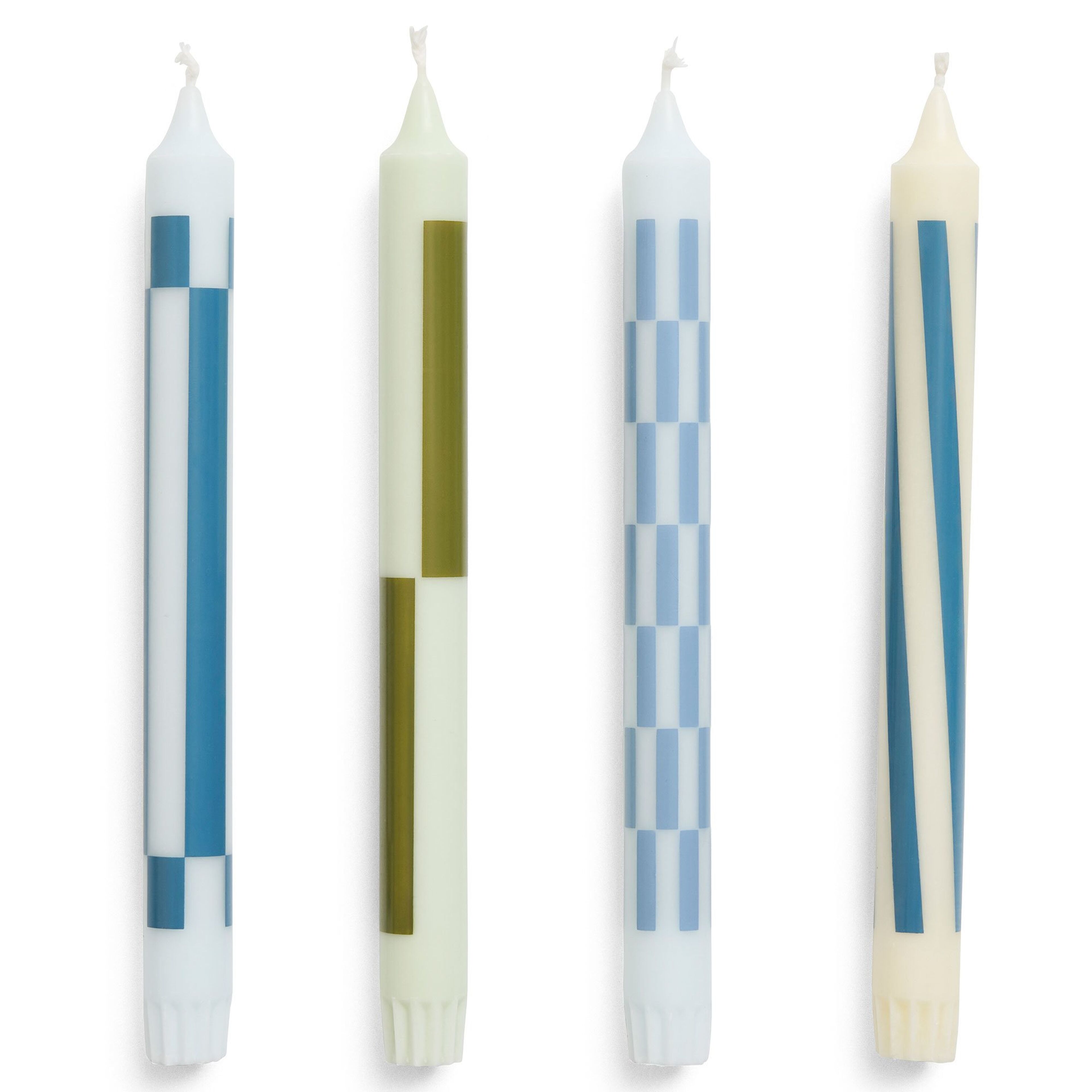 Pattern ljus 4 st, light green/blue