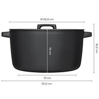 Folken gjutjärnsgryta med lock 6 liter