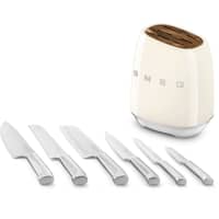 Knivblok med knive 6 stk., creme