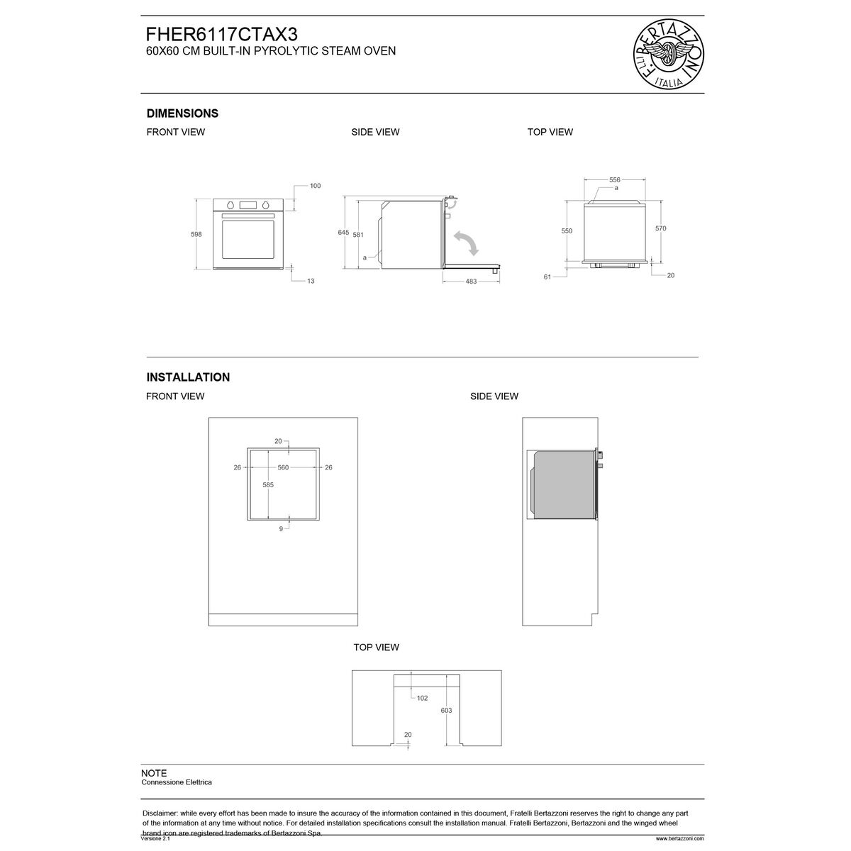 FHER6117CTAX3 Heritage dampovn med pyrolyse 80 liter, elfenbenshvid/krom