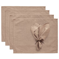 Decotique Sienna tekstilsæt 4 dækkeservietter + 4 servietter, taupe