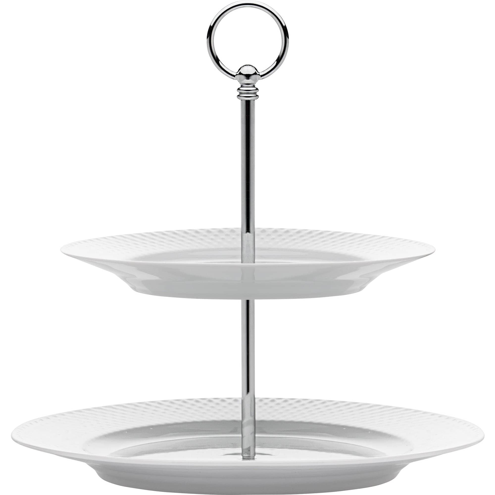 Produktfoto för Lyngby Porcelæn Rhombe kakfat, vit, 27 cm