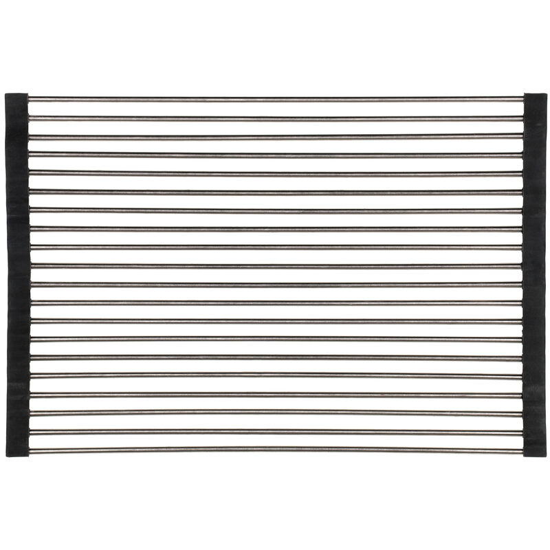 Ihoprullbar diskmatta 48 × 33 cm, rostfritt stål/silikon